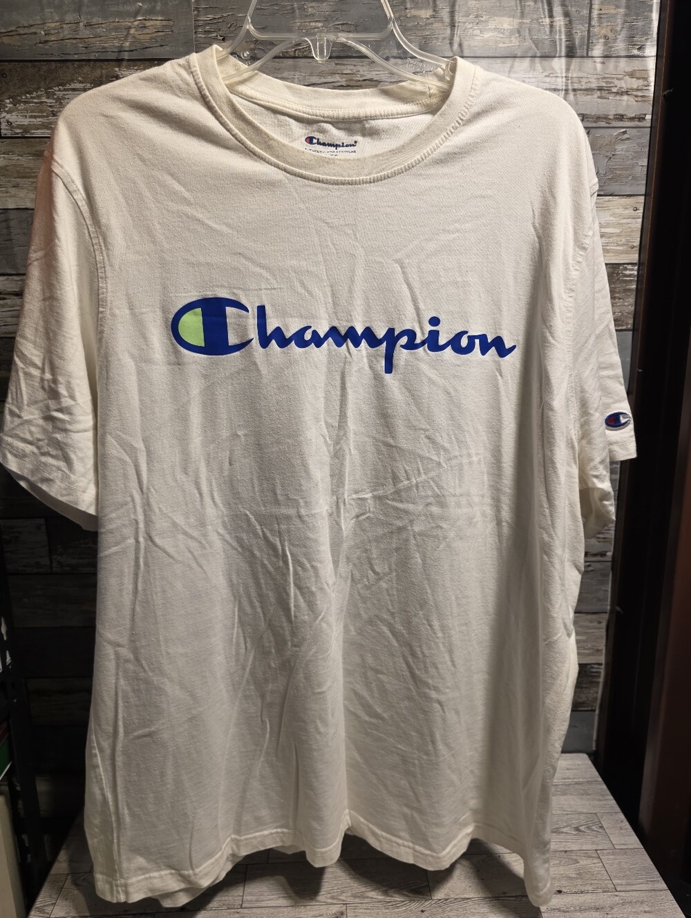 Champion Cream Graphic Logo Short Sleeve Tee